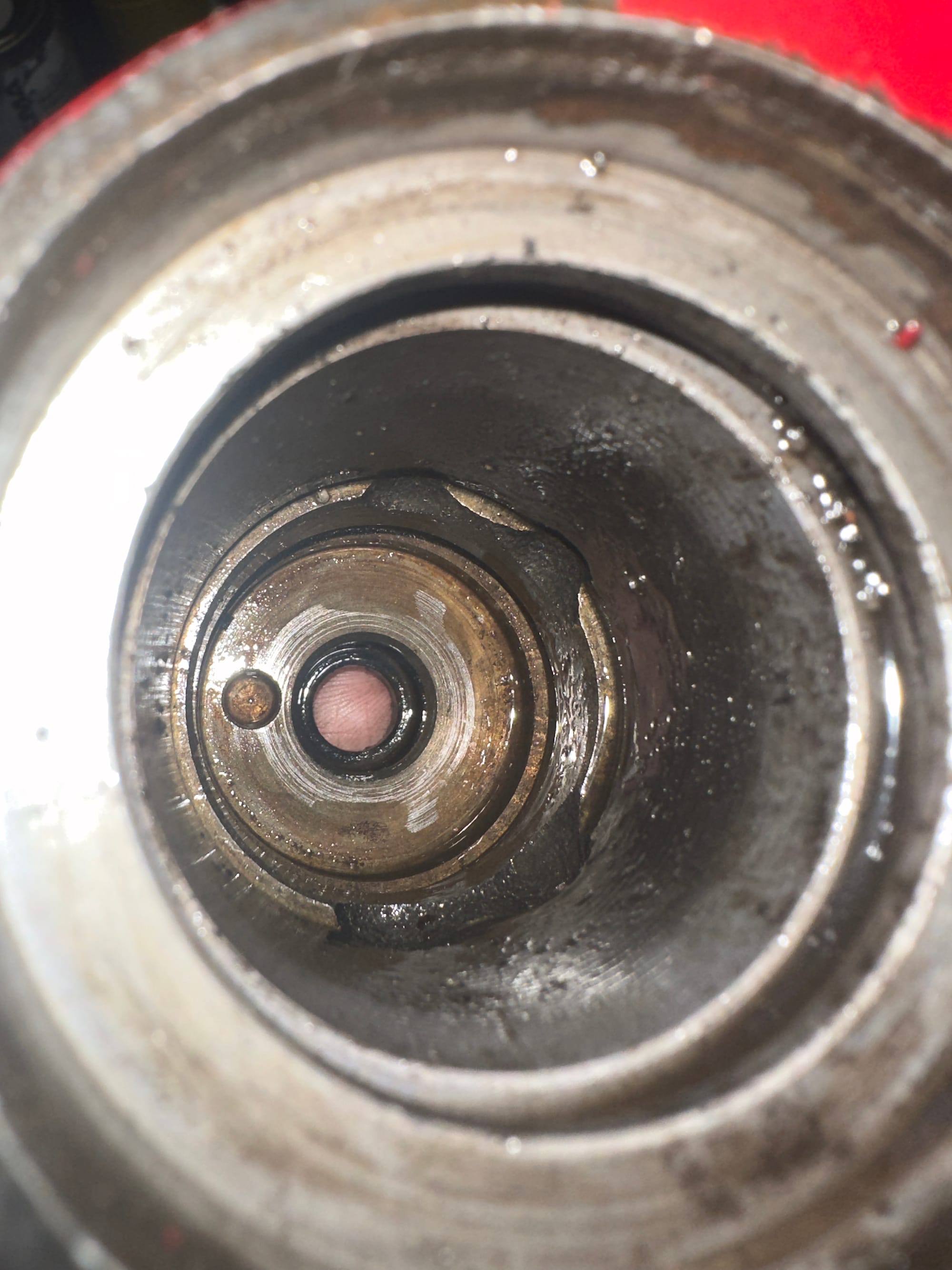 Rust damage inside caliper